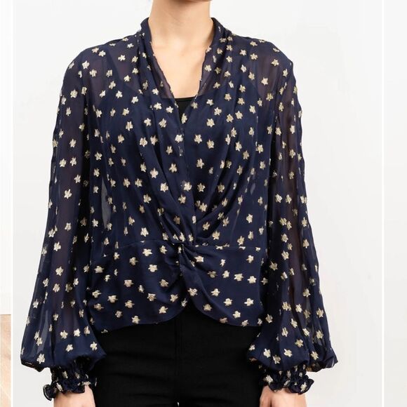 Caroline Constas Black Bette Blouse Balloon Sleeves - Picture 10 of 11